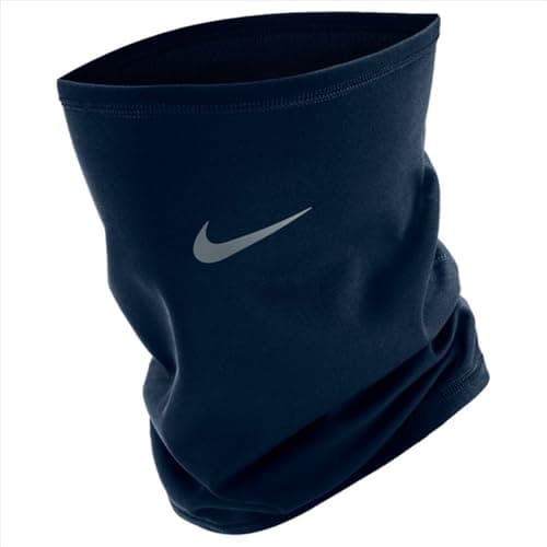 Image of Nike Men's Therma-Fit Fleece Neck Warmer Tube Scarf Winter Running Training Outdoor Sports Scarf, Obsidian/Smoke Grey, One Size