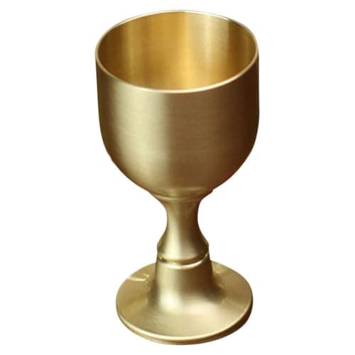 Image of Garneck Gold Communion Cup Small Chalice Goblet Offering Cup Holy Grail Worship Church Copper Holy for Church Mini Wine Glass Altar Decoration