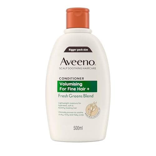 Image of Aveeno Scalp Soothing Haircare Volumising Conditioner, Fresh Green Blend, with Colloidal Oat Extract, for Fine Hair, Soothes Dry, Itchy & Flaky Scalp, pH Balanaced, Clinically Proven, 500ml