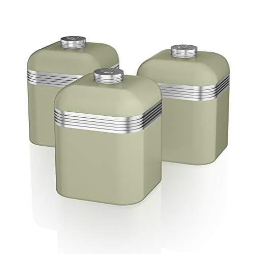 Image of Swan Retro Set of 3 Canisters (Green)