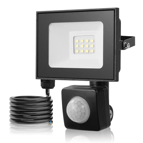 Image of Bellanny Security Lights with Motion Sensor, 10W 1000LM LED Flood Lights, IP66 Waterproof PIR Lights with 120° Wide Lighting Angle, 3000K Warm White LED Sensor Flood Lights for Garden, Patio, Garage