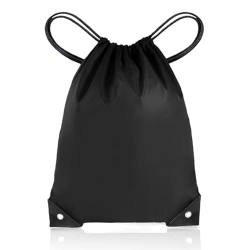 Image of flintronic 1PC Drawstring Bags, Drawstring Backpack Bags for Gym Sport Sack, Large PE Bag, String Backpacks for Beach, Travel, Swimming, Holiday-(Black)