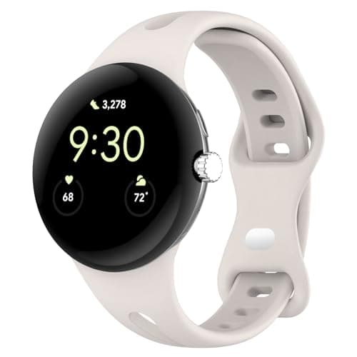 Image of Panda Bobo Strap Compatible for Google Pixel Watch 2 / Google Pixel Watch Strap, Soft Silicone Adjustable Sport Replacement Wrist Bands for Women Men (White)