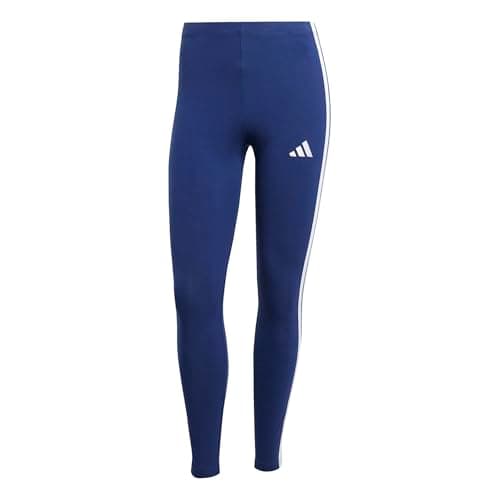 Image of adidas Women's Essentials 3-Stripes Cotton Leggings, Dark Blue/White, M