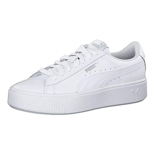 Image of Puma Women Puma Vikky Stacked L Sneakers, Puma White-Puma White, 8 UK