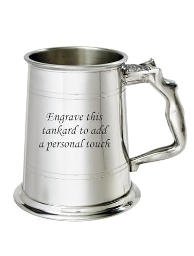Image of Wentworth Pewter - Nymph Handle 1 Pint Pewter Tankard (with Engraving)