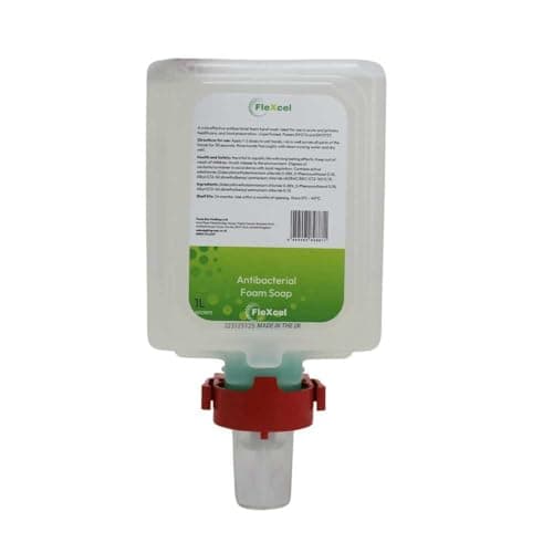 Image of FleXcel Antibacterial Foam Soap 1L Cartridge – Skin-Friendly, Hygienic Sealed Refill for 1L Manual Dispensers – Ideal for Busy Commercial Washrooms