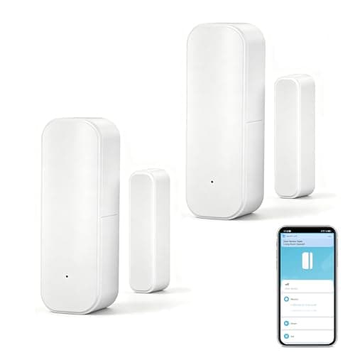Image of WiFi Door Sensor Window Detector: Smart Window Contact Sensor, Wireless Magnetic Door Open Detector with Free Notification Alerts, Compatible with Alexa Google Assistant (2-Pack)