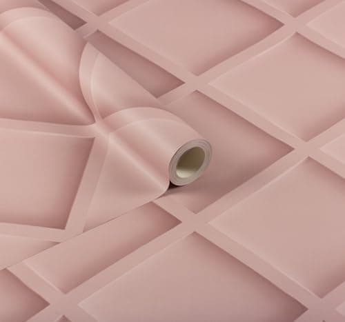 Image of WPE® Pink Wood Panel Wallpaper - with Shadows Showing A 3D Effect - Girls Wallpaper for The Ultimate Chic, Modern, Minimalistic Designer Look [Exclusive to WPE]