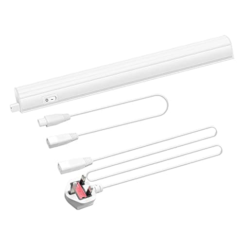 Image of ENUOTEK Under Kitchen Cabinet Lighting, 4W T5 Under Cupboard Light Tube LED Neutral White 4000K, Kitchen Light Under Cabinet LED Length 313MM with British Power Plug Replace T5 Fluorescent, 1 Lamp
