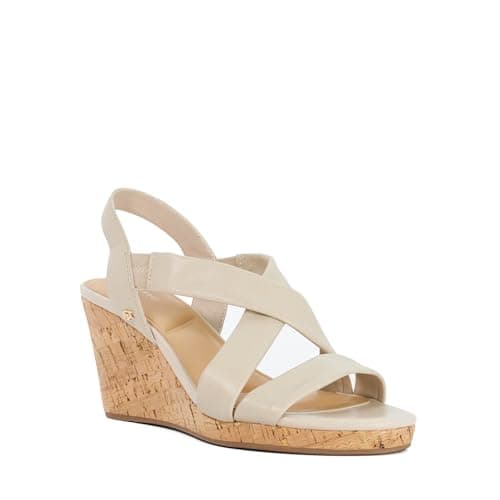 Image of Dune London Ladies KAMIES Leather Cork Wedge Sandals Size UK 3 Wedges
