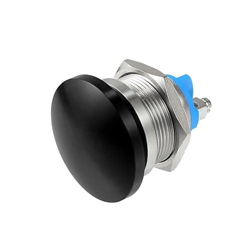 Image of uxcell 22 mm Momentary Push Button Switch Metal Button AC/DC 12V-250V Black