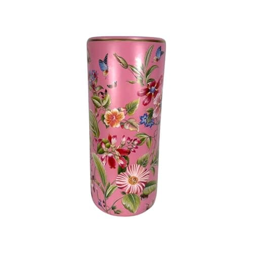 Image of AcaciaHome Durable Ceramic Round Umbrella stand–Perfect Holder for Home, Office, & Entryway - Adds a Sophisticated Touch to Living Spaces for Canes, & Walking Sticks (Pink Floral Design)
