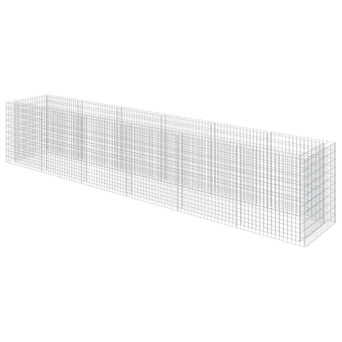 Image of vidaXL Gabion Raised Bed Galvanised Steel 540x90x100cm Stone Basket Raised Bed