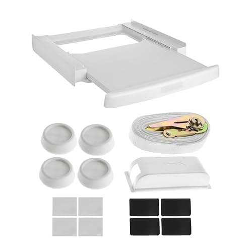 Image of Qpro Washing Machine & Tumble Dryer Universal Stacking Shelf Kit 60x60cm + Anti Vibration Feet