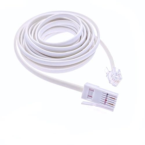 Image of JZK 3M BT Plug to RJ11 Male Broadband 6P2C Telephone Cable, BT Phone Line Plug to RJ11 Router Cable Lead Extension, for UK Home Landline Phone Cord, Office Fax Modem