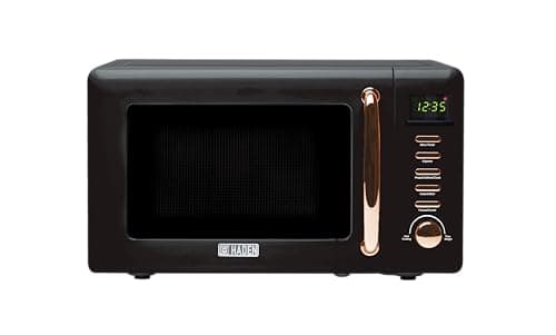 Image of Haden Salcombe 800W Microwave Oven - Versatile with Defrost, Reheat & Cooking Functions - Spacious 20L Capacity - Convenient Digital Timer - 5 Power Levels - Sleek Black & Copper Design
