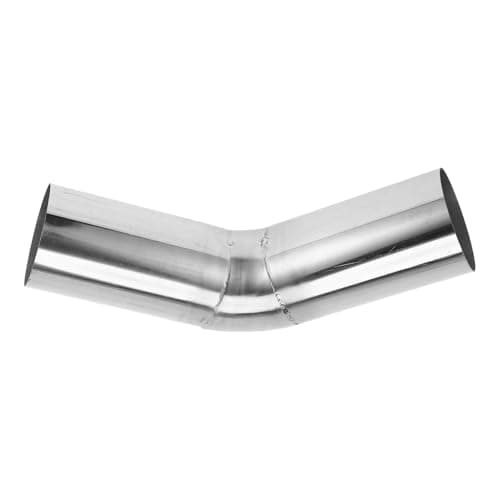 Image of Motoforti 45 Degree Mandrel Exhaust Pipe DIY Custom Car Modified Exhaust Pipe Tubing Piping 70mm/2.75" OD 150mm/5.91" Length 304 Stainless Steel Silver Tone