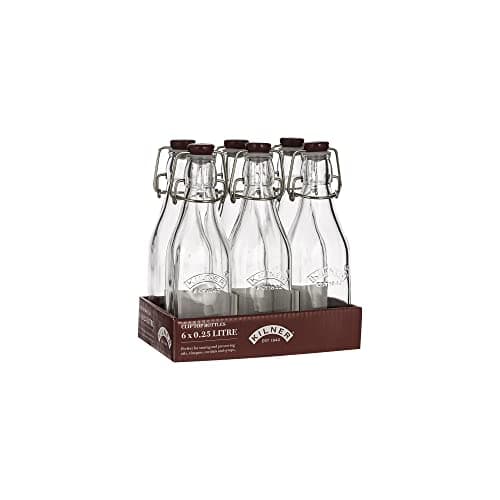 Image of Kilner® Tray of 6 0.25 Litre Square Clip Top Bottles