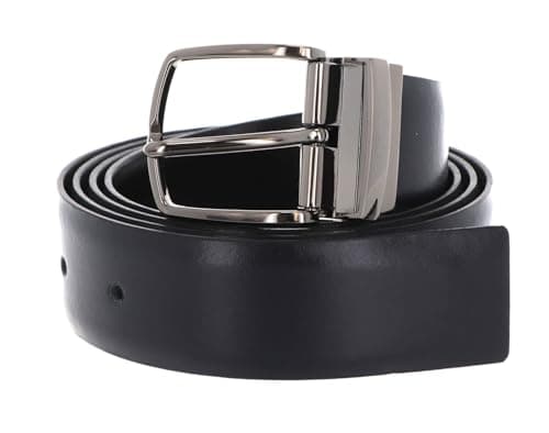 Image of Valentino Leather Bairone Men's Belt W95 Blu/Nero dark blue