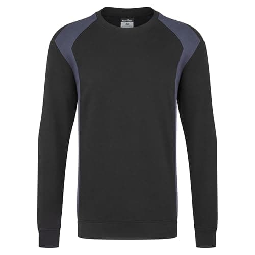 Image of Portwest CD813 WX2 Eco Sweatshirt Sustainable Workwear Durable Crew Neck Pullover Soft Comfortable Fit Reinforced Seams Everyday Work Jumper Professional Clothing, Black/Navy, XXL