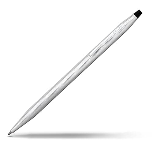 Image of CROSS Classic Century Refillable Twist-Action Metal Ballpoint Pen, Medium Ballpoint, includes Premium Gift Box and Black Cartridge, 1 Pack, Lustrous Chrome