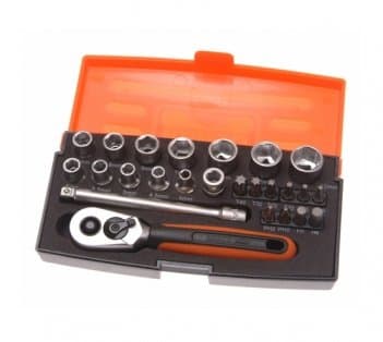 Image of Bahco - Socket Set 25-Piece 1/4-inch Drive - Type