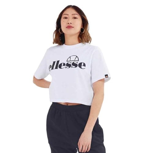 Image of Ellesse Womens Silo Cropped T-Shirt, White, 14 EU