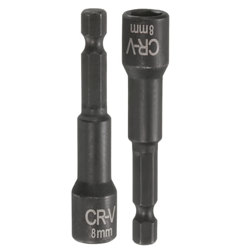 Image of sourcing map 2Pcs 1/4" Hex Shank 8mm Magnetic Hex Socket 65mm Length, CR-V Steel Quick-Release Impact Driver Socket Wrench Screw for Impact Drill Power Nut Setter