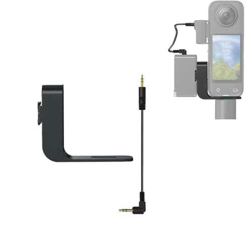 Image of ZLiT Mic Cold Shoe Extension Bracket Adapter Mount for Insta360 X4/X3/X2 Camera Compatible with DJI Mic 2 Microphone Holder with Audio Cable (Black)