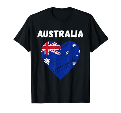 Image of Australia Flag Holiday Australia Heart Australian Flag T-Shirt