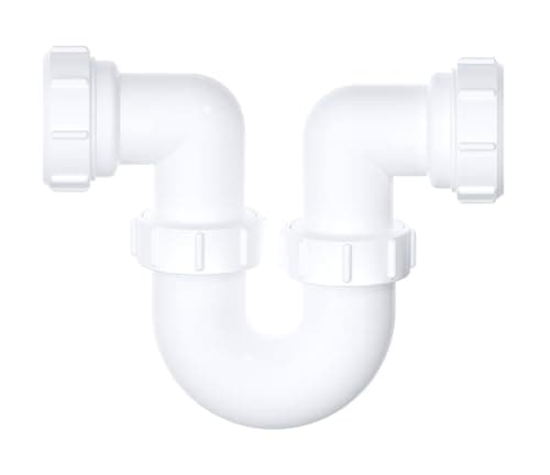 Image of PlumbEZ Easy Flow Running Swivel P Trap 40mm (1.1/2') Sink Waste Pipe Trap, BS EN 274-1:2002 Compliant, EPDM Sealing Washer and 75mm Seal, Basin Trap, Ideal for Effective Kitchen Sink Trap Solution