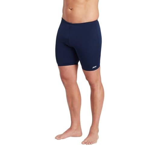 Image of Zoggs Men's Jammer Swimming Trunks | Chlorine-Proof, Quick-Drying, Ecolast+ Fabric | Swim Fitness Training Jammer | Navy