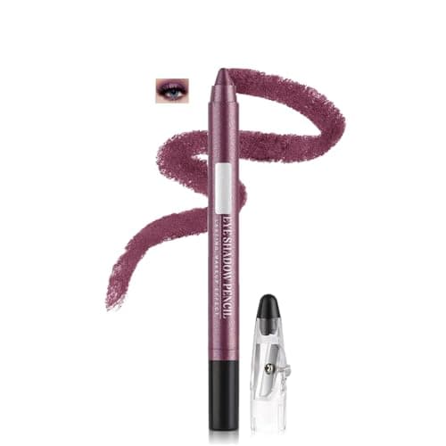 Image of 2-in-1 Creamy Eyeshadow & Eyeliner Stick with Sharpener – Waterproof Shimmer Eye Pencil for Long-Lasting Non-Smudge Glitter Eye Looks, Travel-Friendly Design (05#FOG PURPLE)