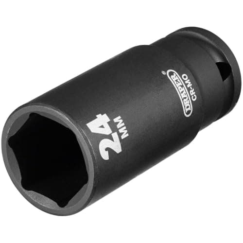 Image of Draper Expert HI-TORQ 1/2" 24mm Deep Impact Socket | 6 Point Hex Socket | Chrome Vanadium Steel Wrench Accessory | 12746