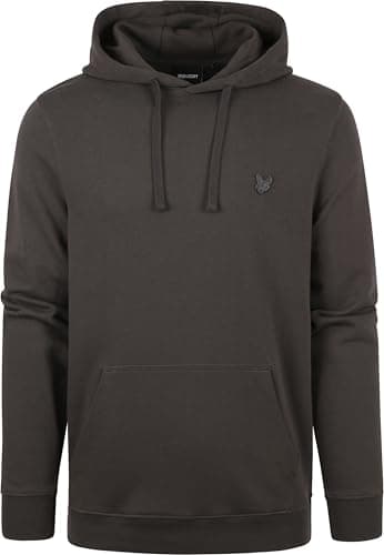 Image of Lyle & Scott Tonal Eagle Pullover Hoodie Gunmetal M