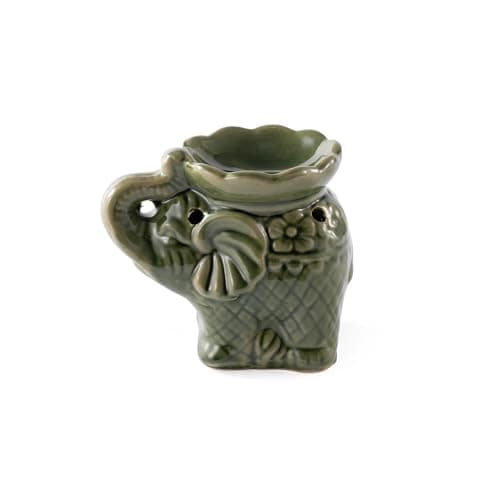 Image of Myga Ceramic Oil Burner - Buddha or Elephant Wax Warmer for Essential Fragrance Oils and Wax Melts - Tealight Candle Holder for Aromatherapy, Relaxation & Meditation - Gift for Women & Men (Elephant)