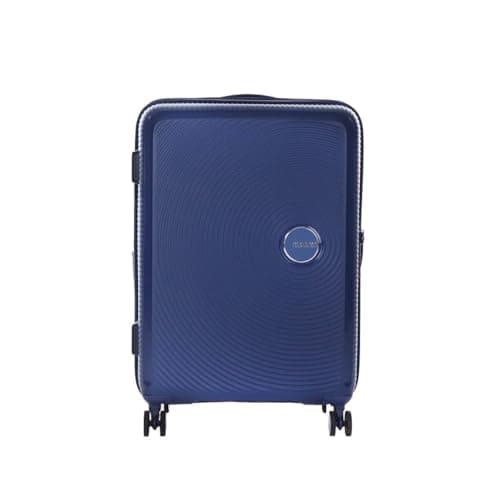 Image of American Tourister Soundbox - Hard Shell Suitcase 67 cm Medium - Trolley Suitcase with 4 Wheels, TSA Lock, Expandable & Light - 71.5/81 L - Blue (Midnight Navy)