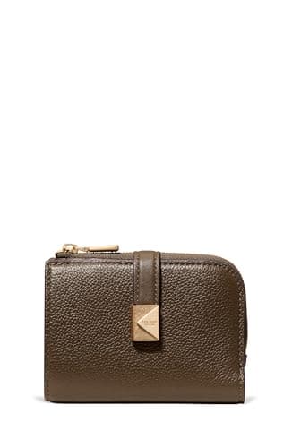 Image of kate spade new york Women's Tribeca Pebbled Leather Small Compact Wallet Bi-Fold, Burnt Sage, One Size, Deco Pebbled Leather Small Compact Wallet