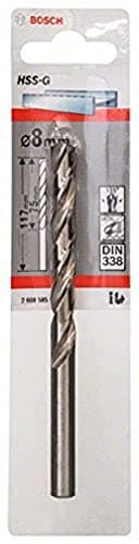 Image of Bosch Professional 1x Metal drill bits HSS-G DIN 338 (for metal, Ø 8 x 75 x 117 mm, Accessory Drill Driver)