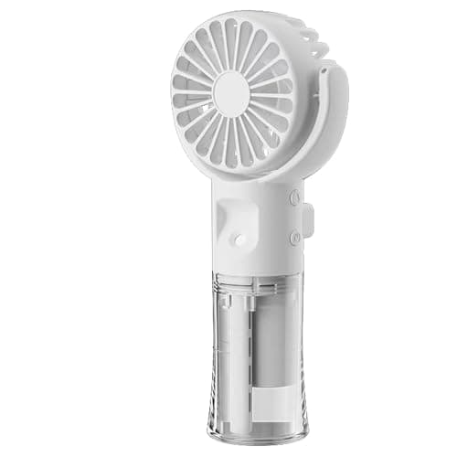 Image of Handheld Fan, Mini Portable Hand Held Fan with Water Mist Spray, USB Rechargeable Fans with 4 Speeds, Lightweight Small Desk Fan Desktop Cooling Fans for Indoor, School, Travel, Camping, Makeup(White)