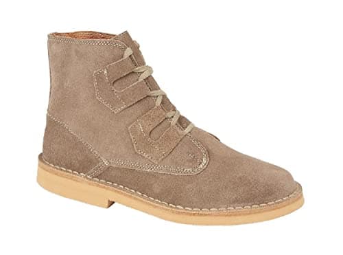 Image of Roamers Suede Ghillie-Tie Desert Boots in Taupe. Real Suede Uppers, Lightweight Sole. Sizes 6-12UK (11 UK)
