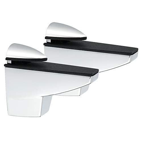 Image of Sayayo Adjustable Wood/Glass Shelf Bracket Glass Support Wood Holder, Fish Mouth Type Clip Adaptive 5-25mm Thickness Shelf, Zinc Alloy Chrome Finished, 2 Pcs