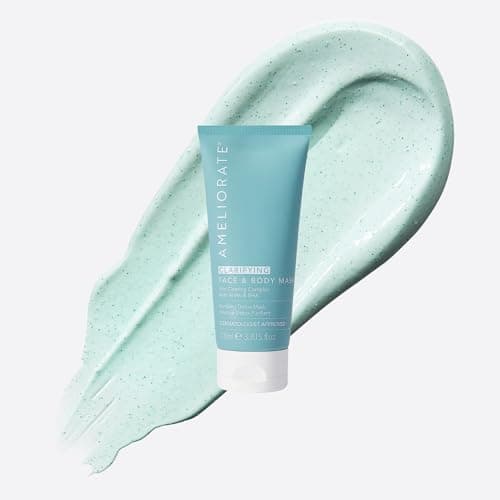 Image of AMELIORATE Clarifying Face and Body Mask 100ml | Detox Clay Treatment for Blemish-Prone, Congested Skin | Exfoliates & Reduces Redness with AHAs | For Face & Body | Dermatologically Approved
