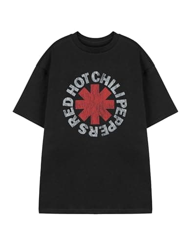 Image of Red Hot Chili Peppers Logo T-Shirt | Unisex Black Short-Sleeved Graphic Tee | Band Merchandise Top | Rock Music Fan Apparel for Him or Her | Alternative Music Gift for Adults