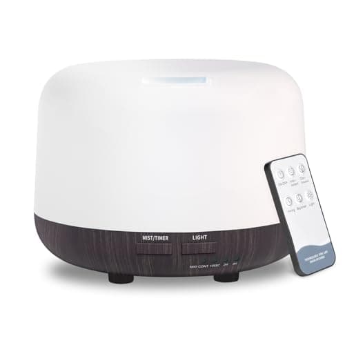 Image of 300ML Essential Oil Air Diffuser, Electric Aroma Diffuser with Remote Control, 4 Timers and 7 LED Color Changing Lights, Waterless Auto Off, Cool Mist Aroma Diffuser for Bedroom, Room, Home