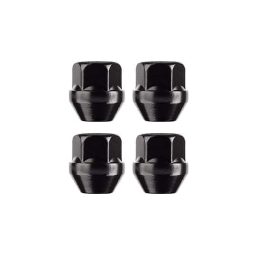 Image of RYBO Set of 4 Alloy Wheel Nuts Open Ended, Compatible With Ford, M12 x 1.5 (Black)