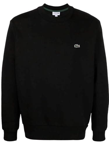 Image of Lacoste Men's Sweatshirt SH9608 Black Round Neck Organic Cotton Classic Fit AI23 5