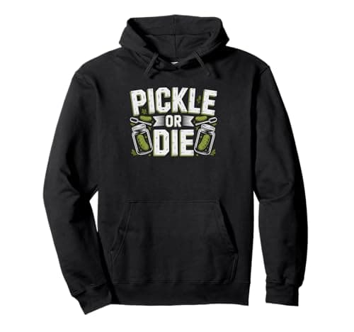 Image of Skull Pickles Cucumbers Vintage Pickle Die Maker Humor Punk Pullover Hoodie