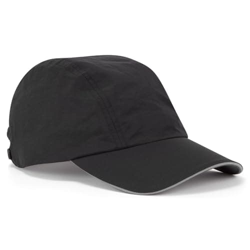 Image of Gill Regatta Sailing Cap Hat - 50+ UV Protection, Moisture-Wicking, Quick Drying with Retainer Clip (Black, One Size)